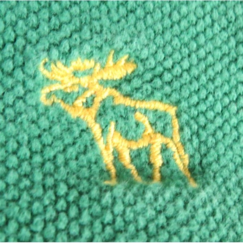 Abercrombie Fitch Men XXL VTG Y2K Muscle Long Sleeve Polo Shirt Green Pique Logo - Picture 7 of 14